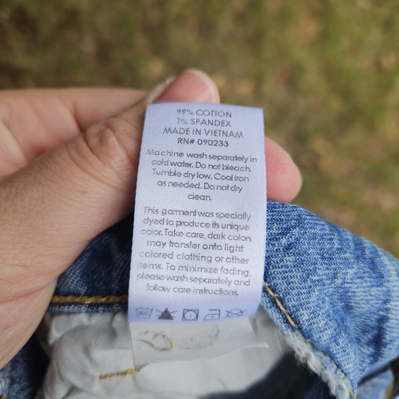 Pac Sun Stretch Dad Jeans medium acid wash size 24 distressed edges - Picture 10 of 10